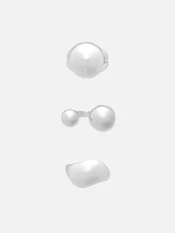 Bijoux|Primark Lot De 3 Bagues Orbes Blanc