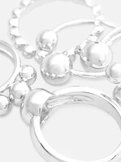 Bijoux|Primark Lot De 5 Bagues Orbes à Superposer Blanc