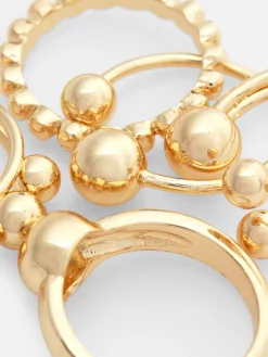 Bijoux|Primark Lot De 5 Bagues Orbes à Superposer Jaune