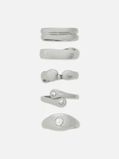 Bijoux|Primark Lot De 5 Bagues épaisses Mélangées Blanc