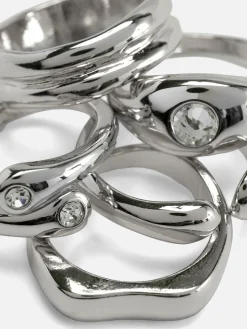 Bijoux|Primark Lot De 5 Bagues épaisses Mélangées Blanc