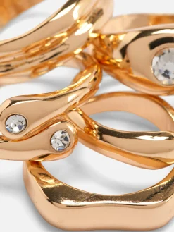 Bijoux|Primark Lot De 5 Bagues épaisses Mélangées Jaune