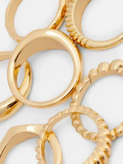 Bijoux|Primark Lot De 8 Bagues Variées Jaune