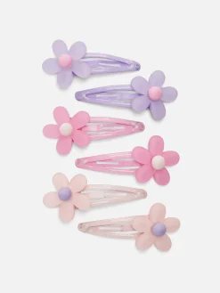 Accessoires Cheveux|Primark Lot De 6 Barrettes à Fleurs Rose