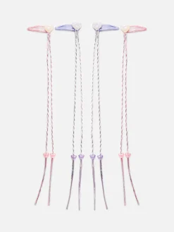 Accessoires Cheveux|Primark Lot De 4 Barrettes Cœurs à Breloques Tressées Multicolore