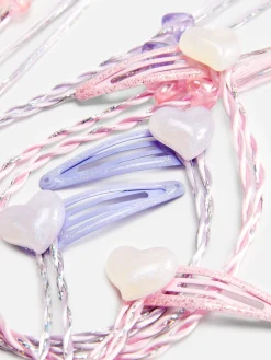 Accessoires Cheveux|Primark Lot De 4 Barrettes Cœurs à Breloques Tressées Multicolore