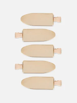 Accessoires Cheveux|Primark Lot De 5 Barrettes Extra-larges Sans Dents Doré