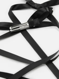 Accessoires Cheveux|Primark Lot De 2 Barrettes Ornées D'un Nœud Long Noir
