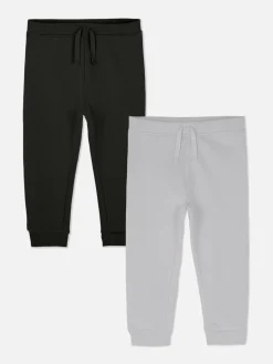 Pantalons Et Leggings|Primark Lot De 2 Bas De Jogging à Revers Avec Cordon De Serrage Noir