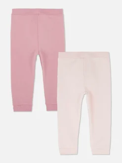 Pantalons Et Leggings|Primark Lot De 2 Bas De Jogging à Revers Avec Cordon De Serrage Rose