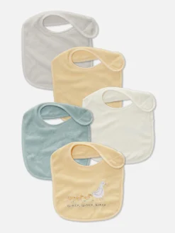 Alimentation Et Sevrage|Primark Lot De 5 Bavoirs En Tissu éponge Variés Jaune