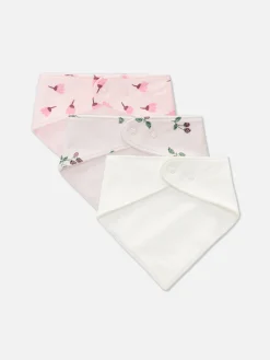 Alimentation Et Sevrage|Primark Lot De 3 Bavoirs Façon Bandana à Motif Fruits Rouges Rose