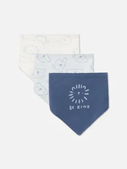 Alimentation Et Sevrage|Primark Lot De 3 Bavoirs Style Bandana à Motif Animal Bleu