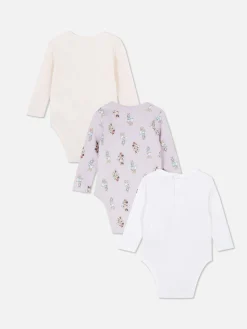 Bodies Et Debardeurs|Bodies Et Debardeurs|Primark Lot De 3 Bodys à Manches Longues Disney Minnie Mouse Et Ses Amis Violet