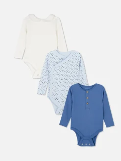 Bodies Et Debardeurs|Primark Lot De 3 Bodys à Motifs Variés Bleu