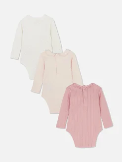 Bodies Et Debardeurs|Primark Lot De 3 Bodys à Motifs Variés Rose