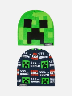 Chapeaux, Gants Et Écharpes|Primark Lot De 2 Bonnets Minecraft Multicolore