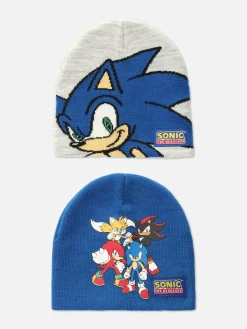 Chapeaux, Gants Et Écharpes|Primark Lot De 2 Bonnets Sonic Le Hérisson Multicolore