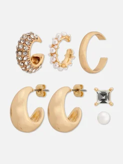 Bijoux|Primark Lot De 6 Boucles D'oreilles à Fausses Perles Jaune