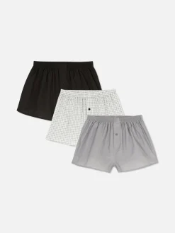 Sous-Vêtements|Primark Lot De 3 Boxers à Carreaux Essential Noir