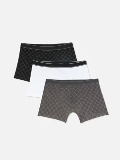 Sous-Vêtements|Primark Lot De 3 Boxers à Imprimé Monogramme Noir