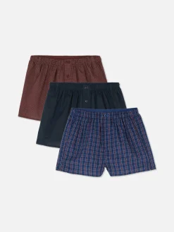 Sous-Vêtements|Primark Lot De 3 Boxers à Motifs Variés Bordeaux