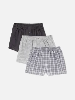 Sous-Vêtements|Primark Lot De 3 Boxers à Motifs Variés Gris