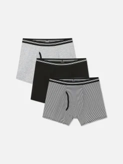Sous-Vêtements|Primark Lot De 3 Boxers à Taille Rayée Noir