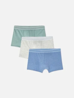 Sous-Vêtements|Primark Lot De 3 Boxers Chinés Bleu