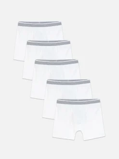 Sous-Vêtements|Primark Lot De 5 Boxers Essential Blanc