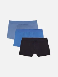 Sous-Vêtements|Primark Lot De 3 Boxers Hipster De Couleur Variés Bleu
