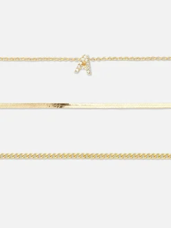Bijoux|Primark Lot De 3 Bracelets à Initiale Et Strass Jaune