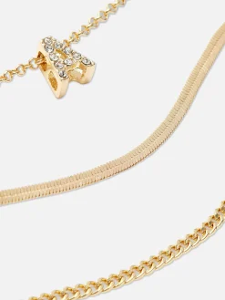 Bijoux|Primark Lot De 3 Bracelets à Initiale Et Strass Jaune