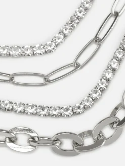 Bijoux|Primark Lot De 4 Bracelets Chaîne à Strass Blanc