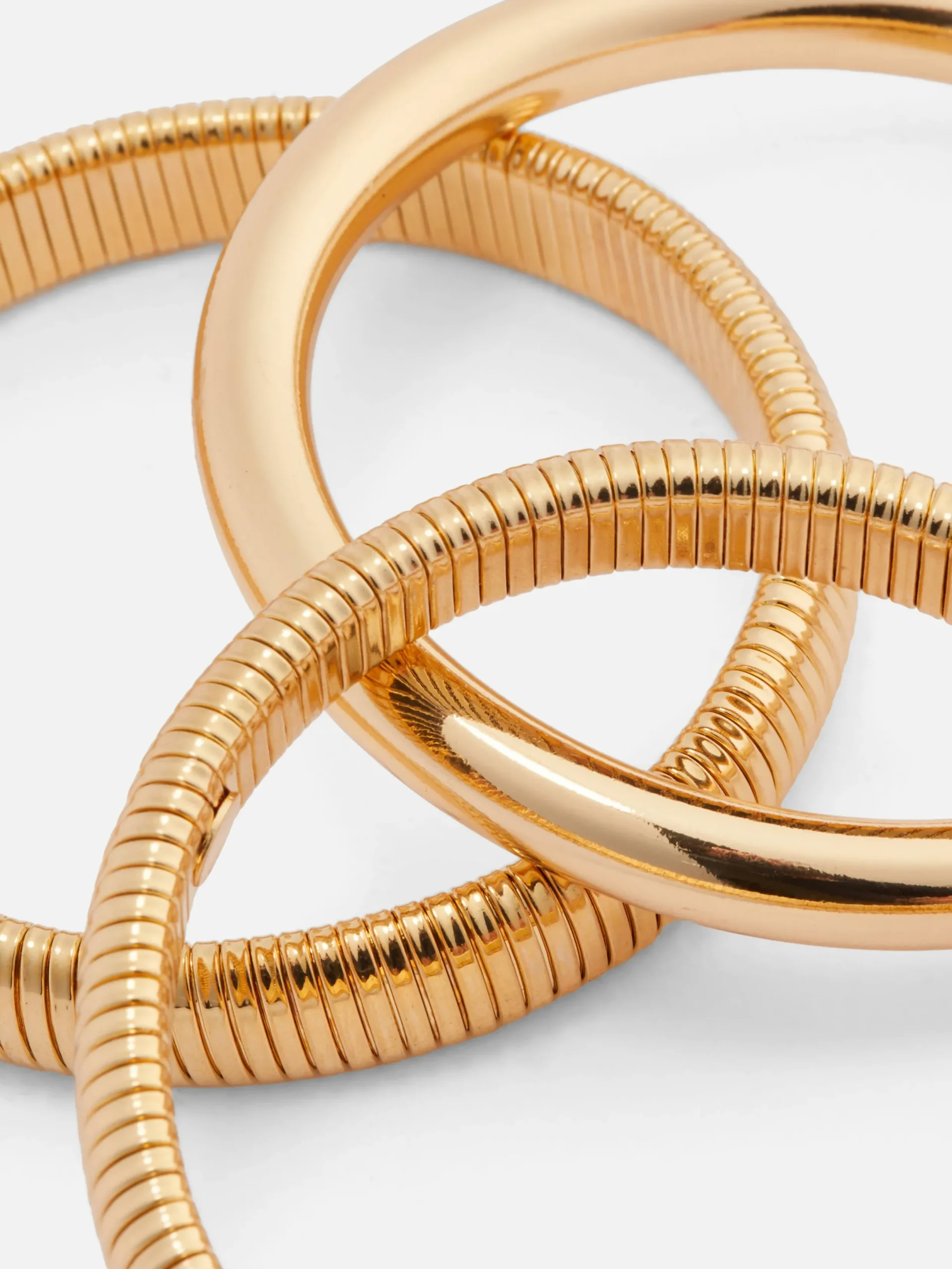 Bijoux|Primark Lot De 3 Bracelets Jonc Texturés Rita Ora Jaune