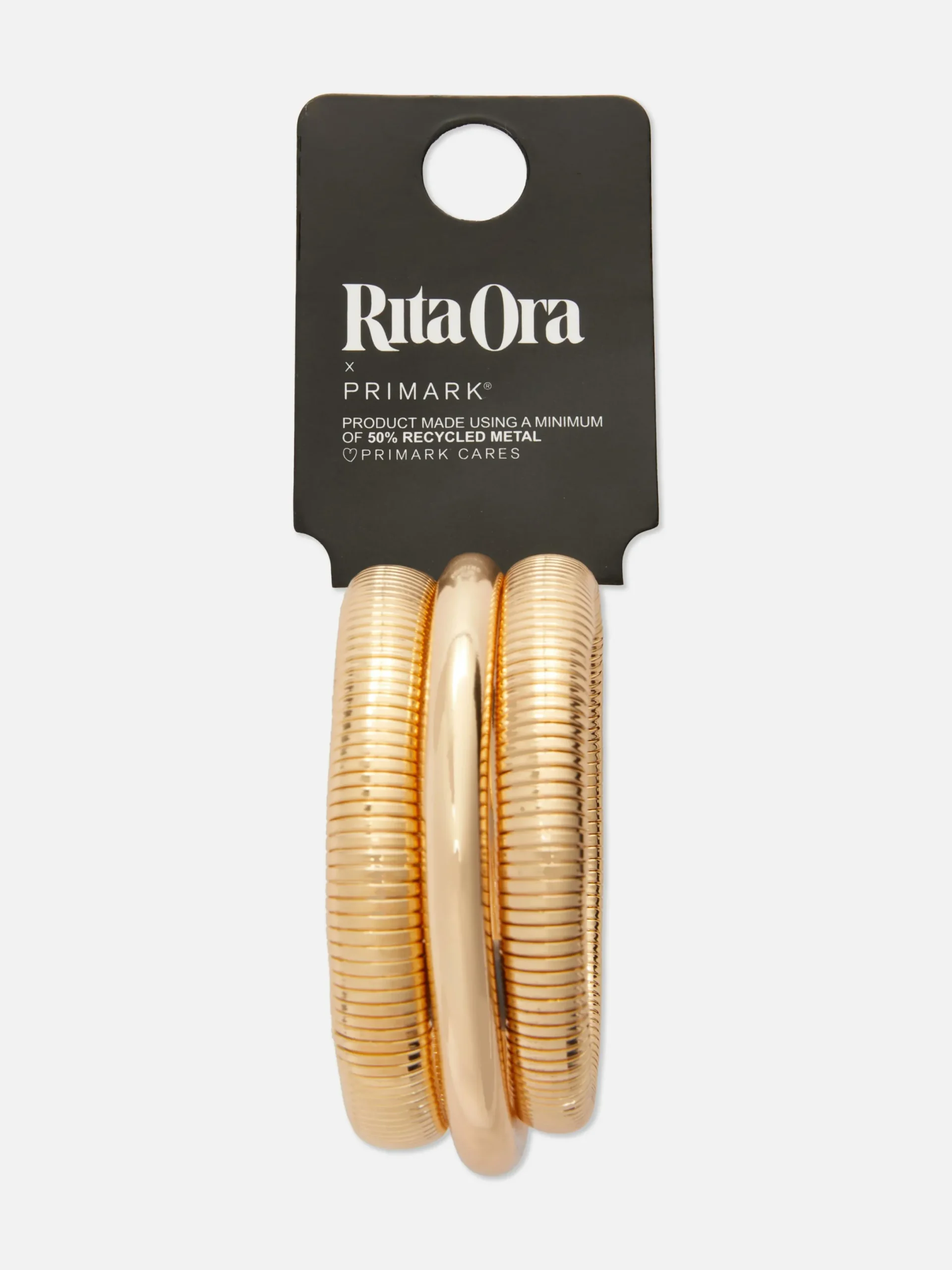Bijoux|Primark Lot De 3 Bracelets Jonc Texturés Rita Ora Jaune