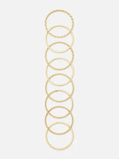 Bijoux|Primark Lot De 8 Bracelets Joncs Texturés Jaune