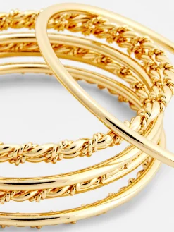 Bijoux|Primark Lot De 8 Bracelets Joncs Texturés Jaune