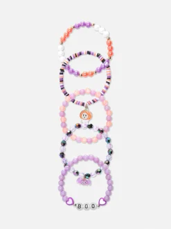 Déguisements Halloween Pour Enfants|Accessoires Halloween|Primark Lot De 5 Bracelets Ornés De Perles Halloween Multicolore