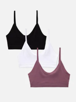 Soutiens-Gorge|Primark Lot De 3 Brassières Caraco Courtes Sans Couture Noir