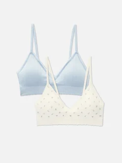 Soutiens-Gorge|Primark Lot De 2 Brassières Triangle Sans Coutures Bleu