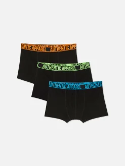 Sous-Vêtements|Primark Lot De 3 Caleçons à Taille De Couleur Vive Noir