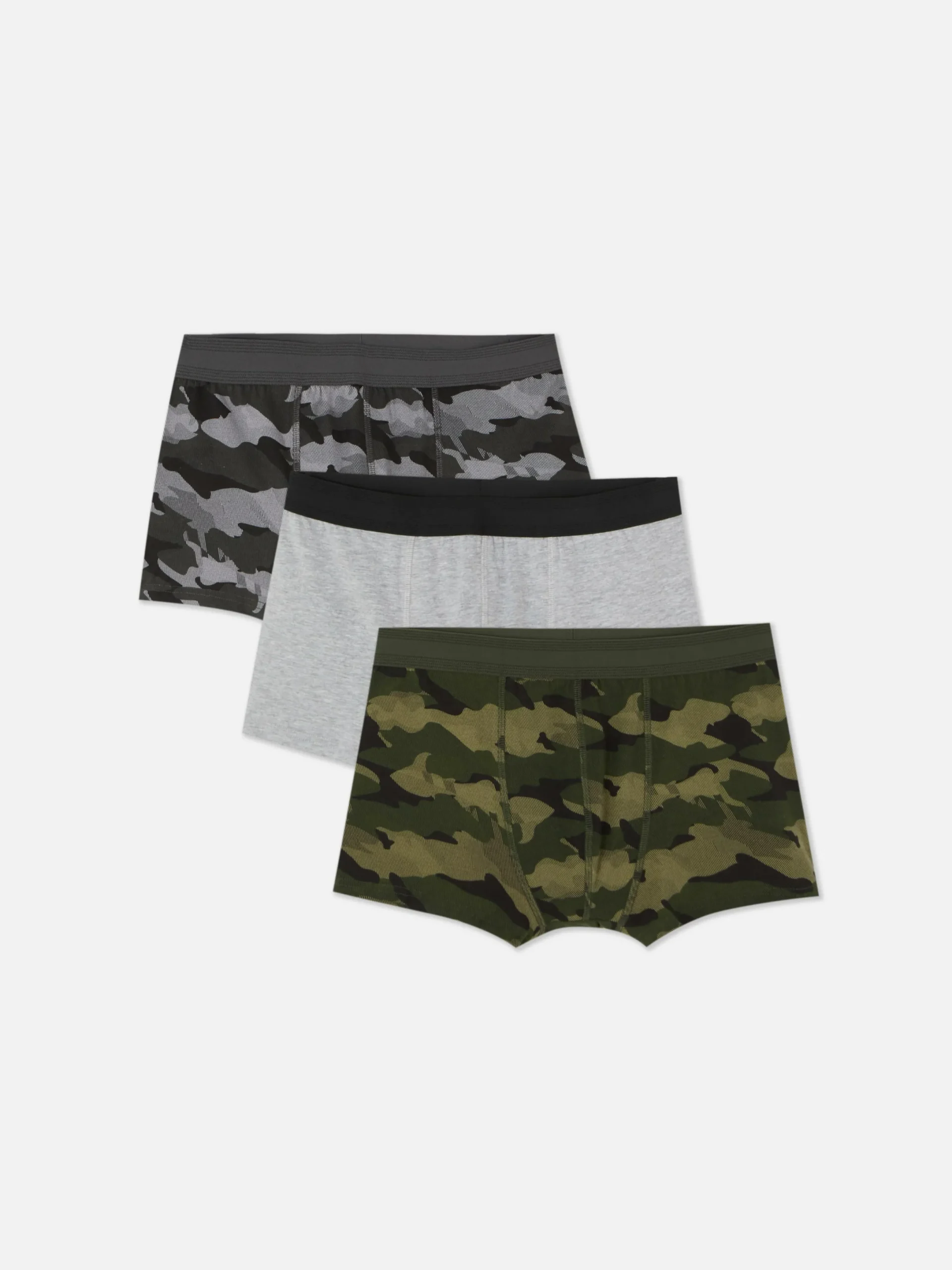 Sous-Vêtements|Primark Lot De 3 Caleçons Camouflage En Coton Majoritaire Vert