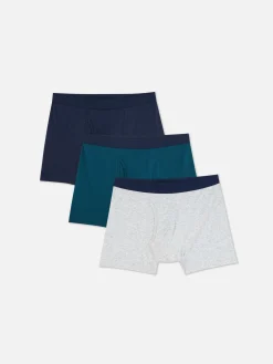 Sous-Vêtements|Primark Lot De 3 Caleçons Variés En Coton Mélangé Vert foncé