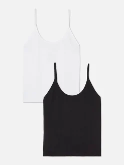 Sous-Vêtements Gainants|Primark Lot De 2 Caracos Décolletés Noir/Blanc