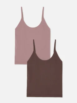 Sous-Vêtements Gainants|Primark Lot De 2 Caracos Décolletés Moka