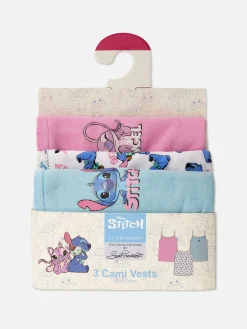 Sous-Vêtement|Primark Lot De 3 Caracos Disney Stitch Multicolore