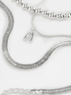 Bijoux|Primark Lot De 3 Chaînes De Cheville Infinité Et Initiale Blanc