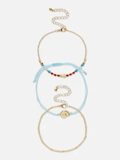 Bijoux|Primark Lot De 3 Chaînes De Cheville à Breloques Coquillage Bleu