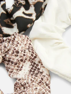 Accessoires Cheveux|Primark Lot De 3 Chouchous à Motifs Animal Crème